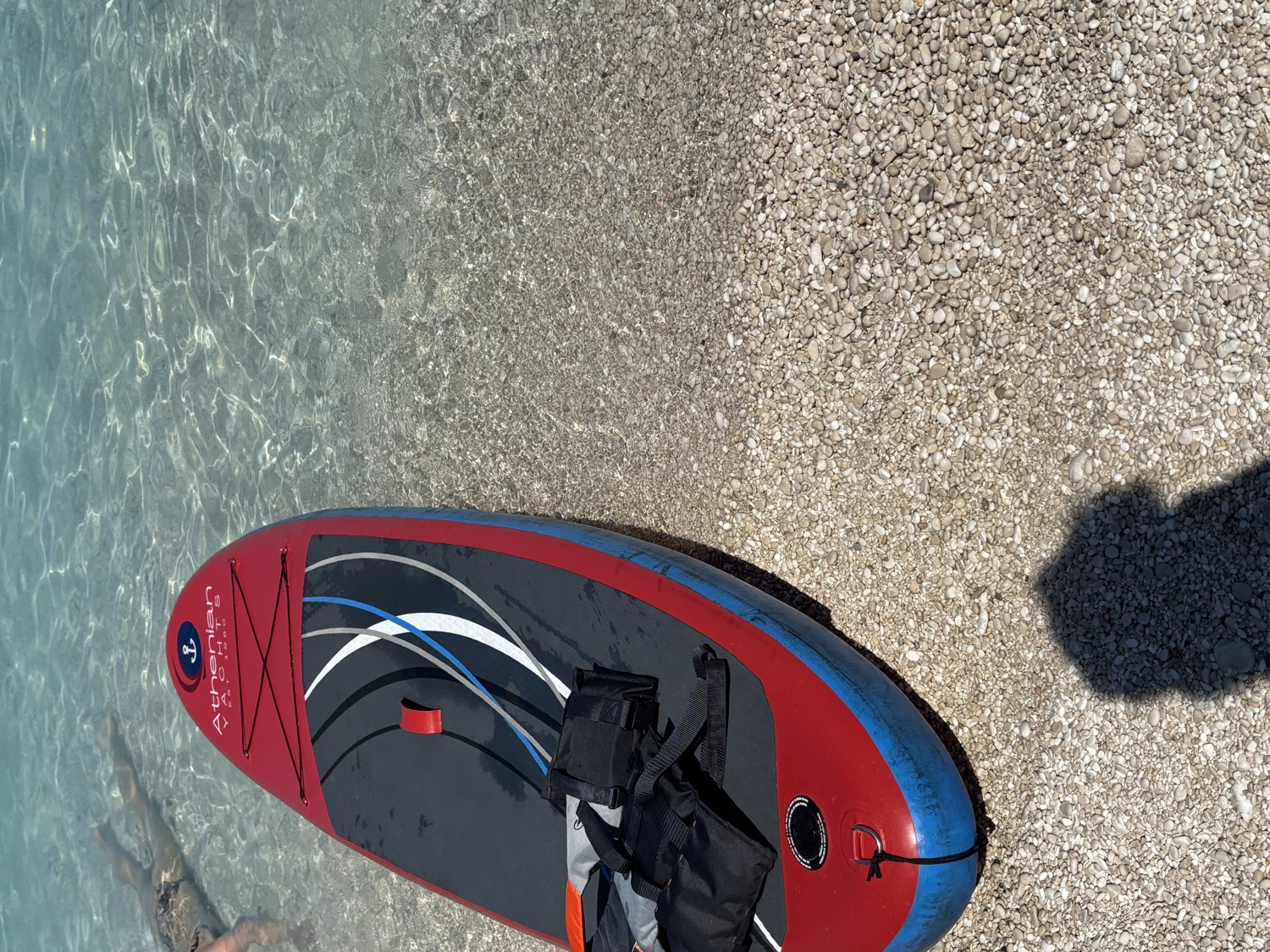 A board on turquoise water